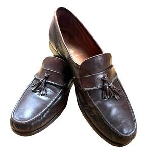 Men's Allen Edmonds Villarosa Tassel Loafers - Brownish Burgundy Size 13B